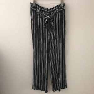 High rise wide leg pants